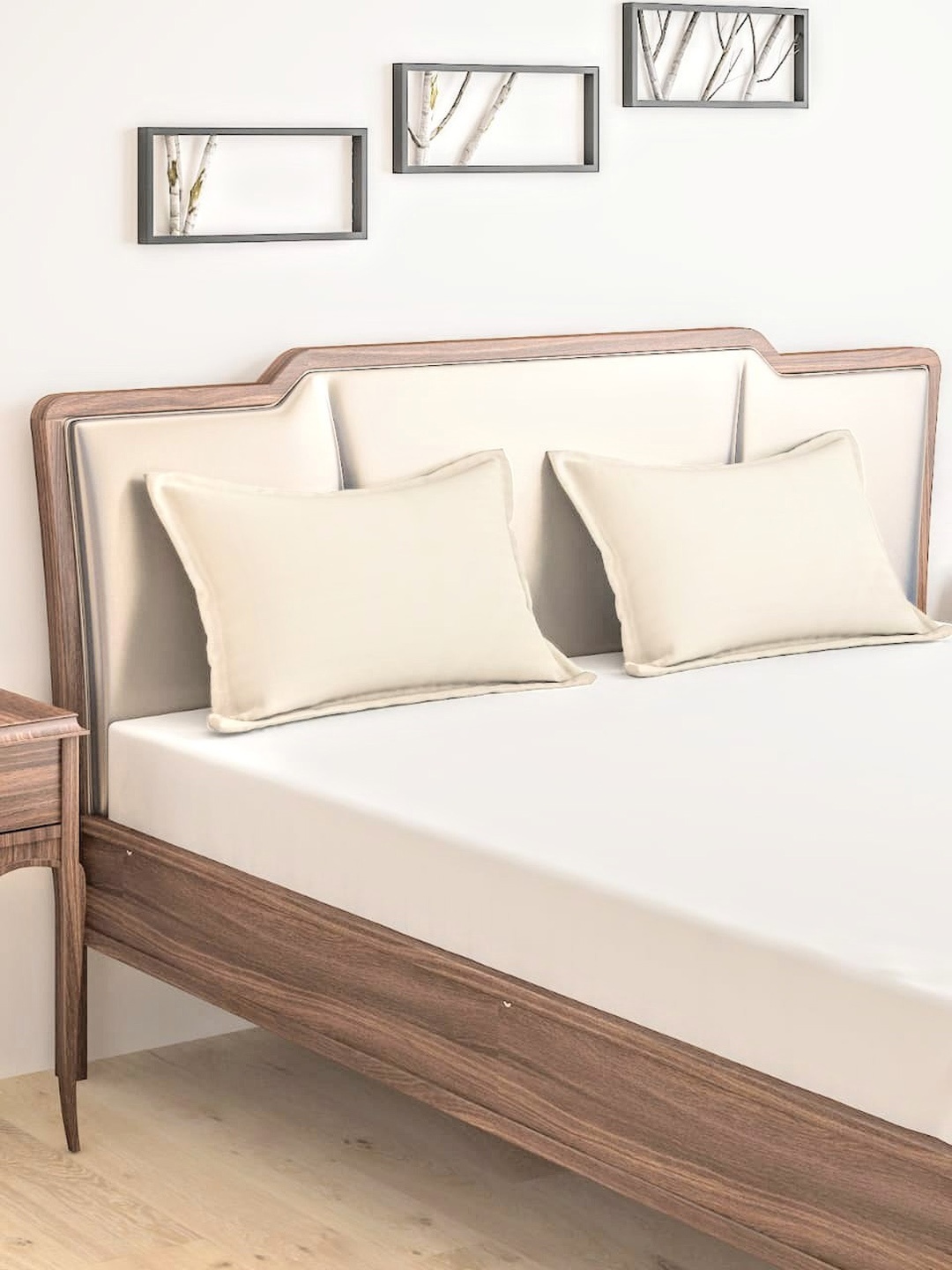 

Dreamscape Set of 2 Beige Woven Design Pillow Covers