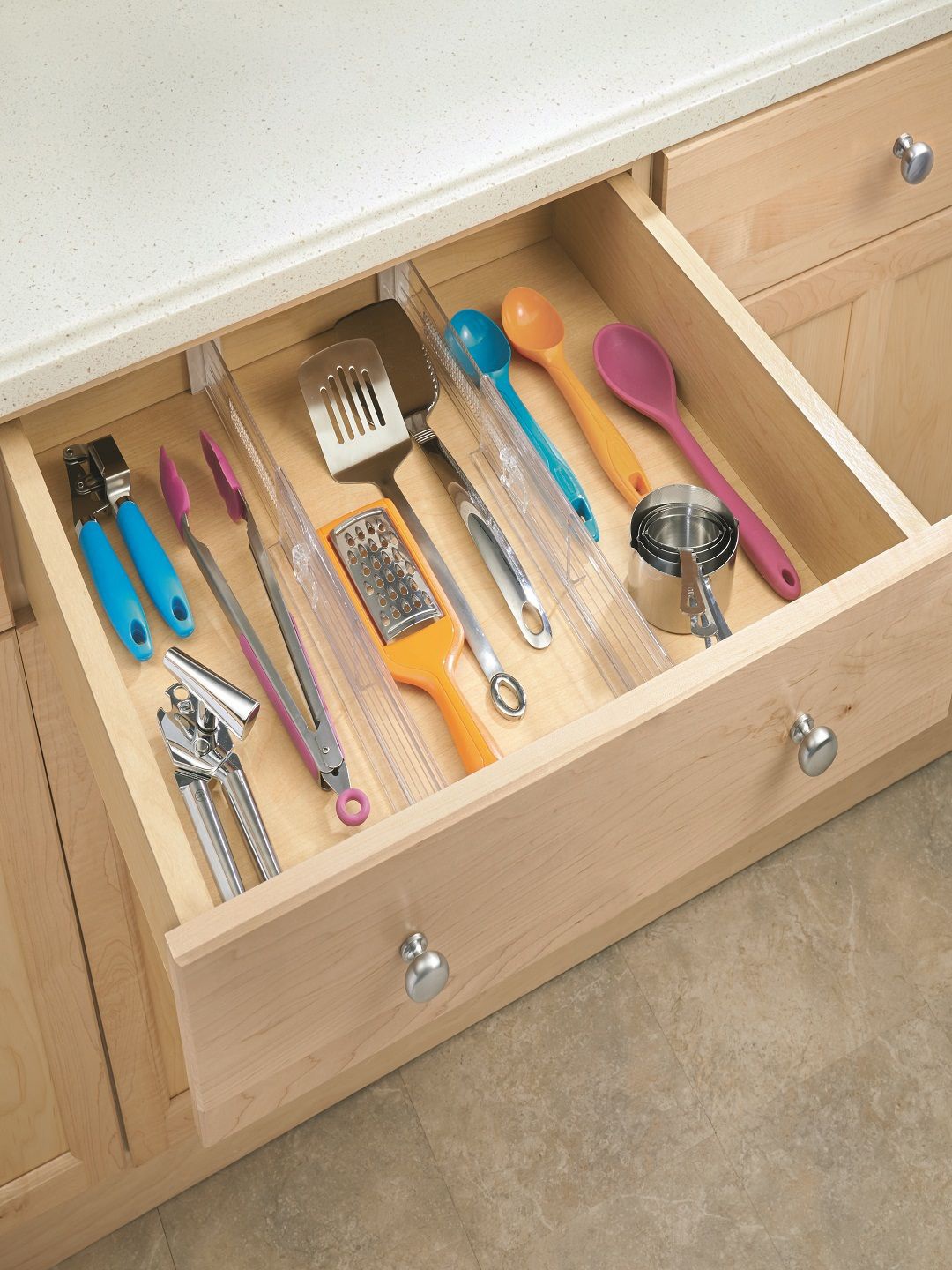 

INTERDESIGN Set of 2 Transparent Drawer Separators, White