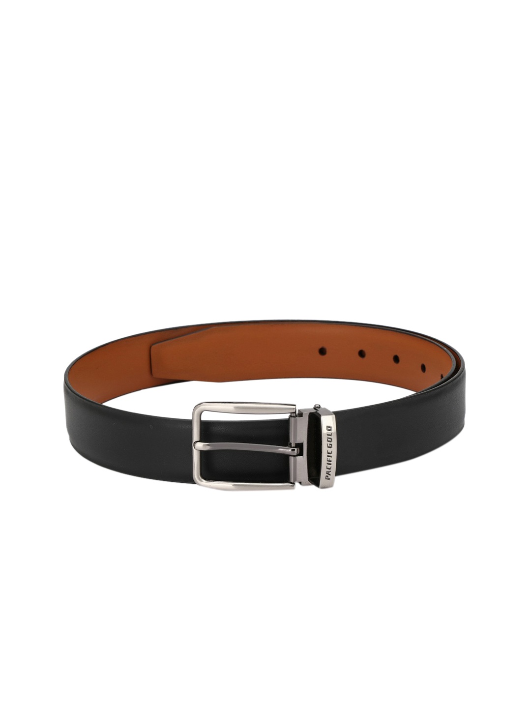 Pacific Gold Men Black & Brown Solid Reversible Belt
