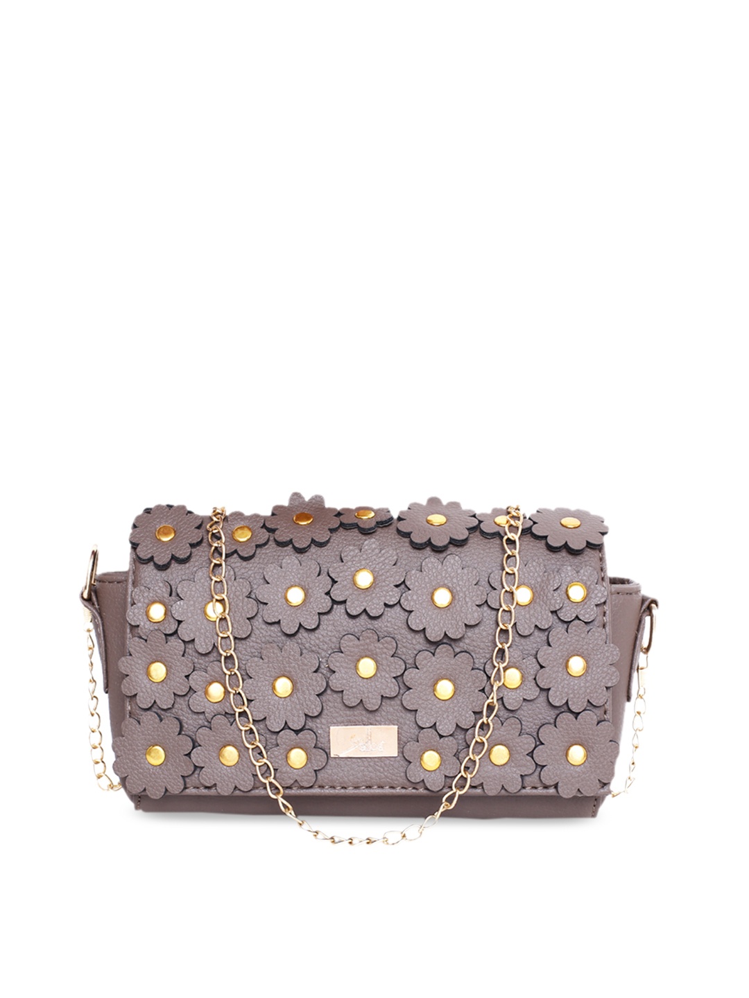 

yelloe Brown Embellished Sling Bag