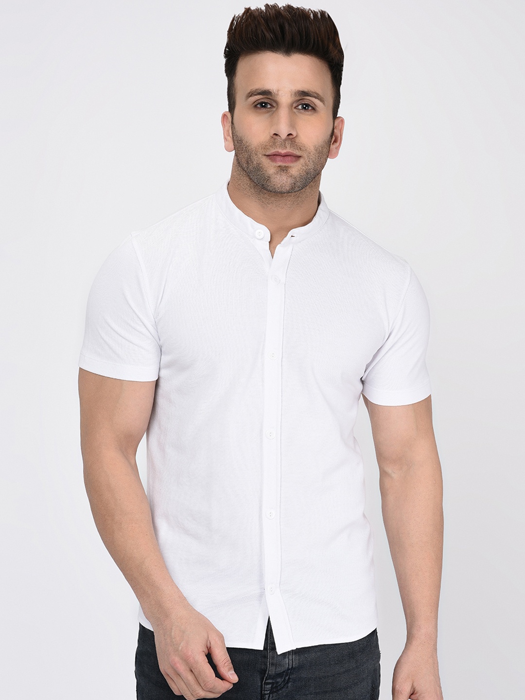 

WILD WEST Men White Casual Shirt