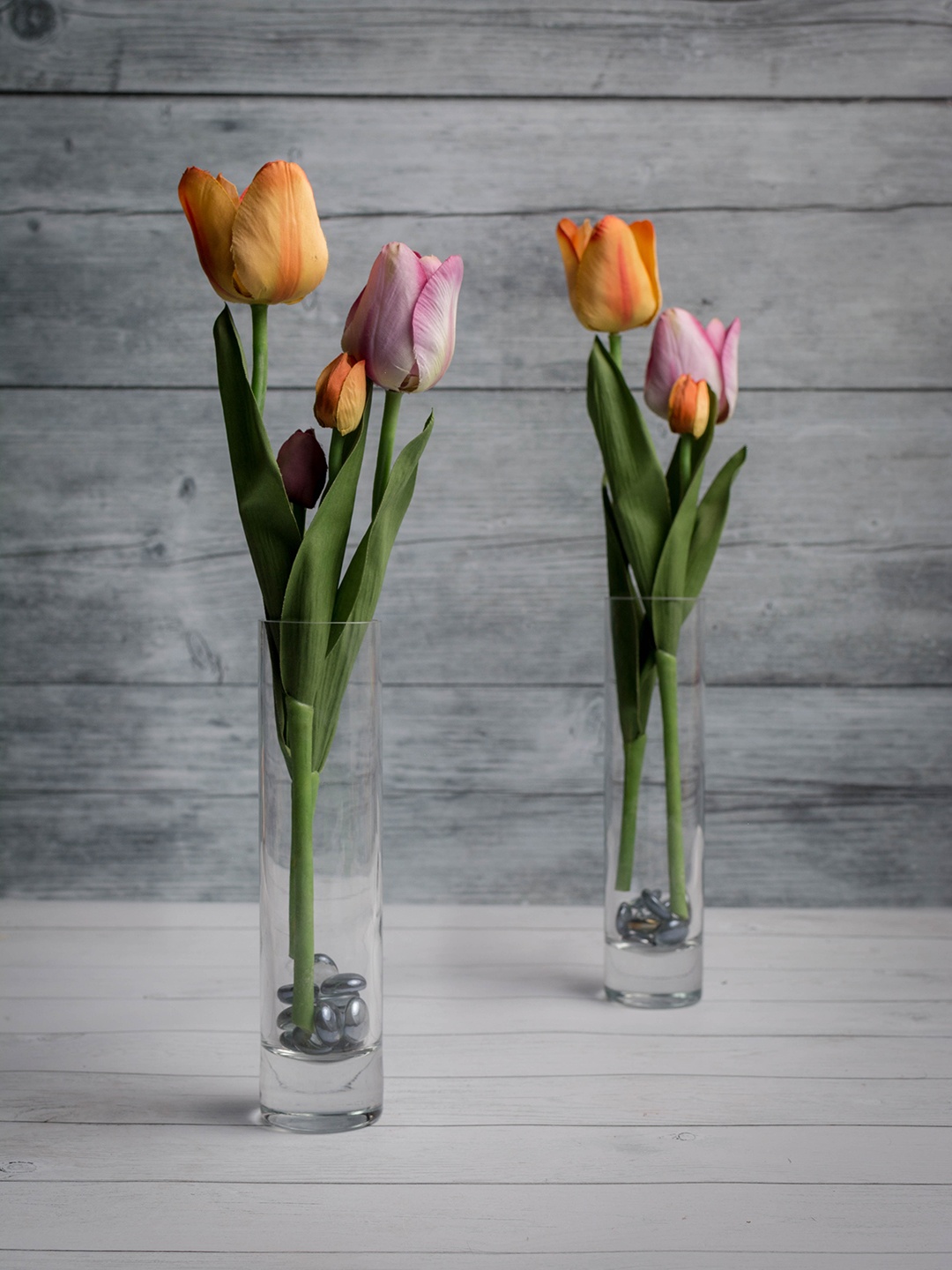 

Pasabahce Set of 2 Transparent Glass Bud Vases