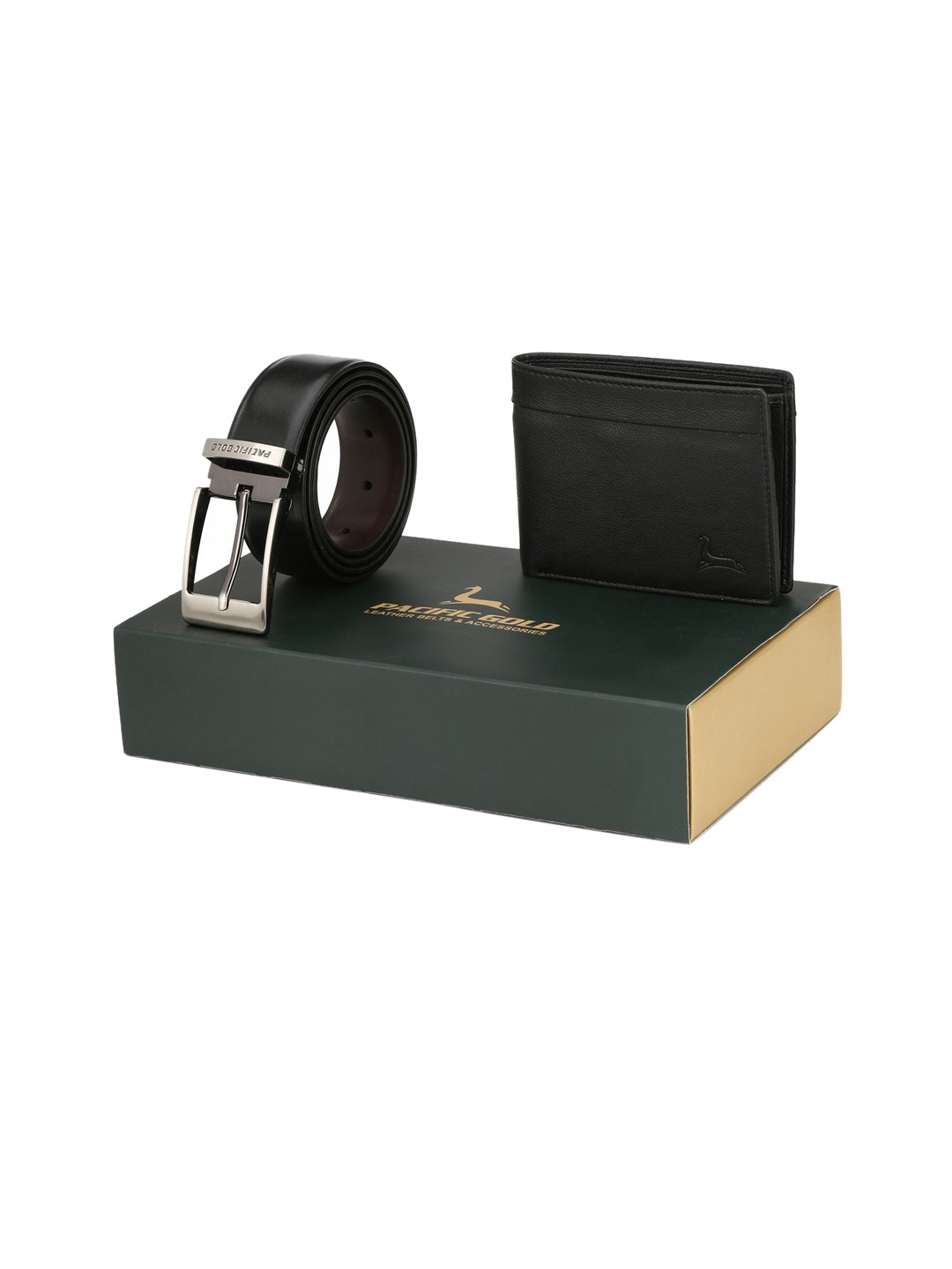 

Pacific Gold Reversible 30" Belt And Wallet Combo Gift Set For Men, Brown
