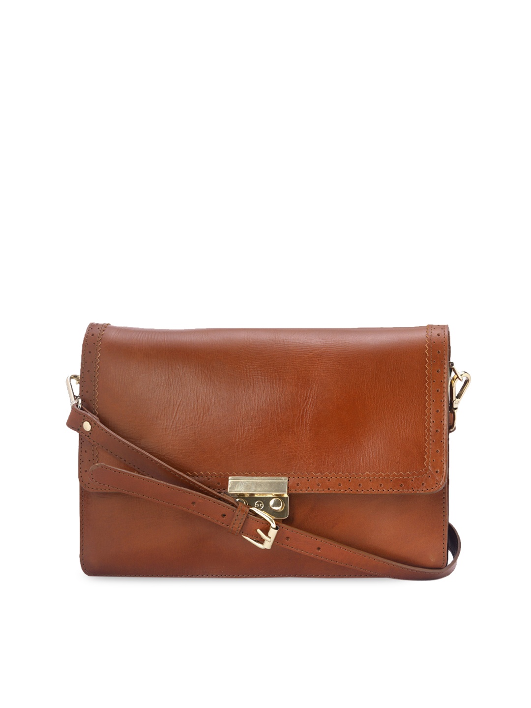 

Trunkcall Talkies Tan Brown Solid Sling Bag