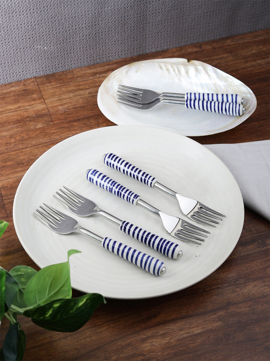 

VarEesha Set Of 6 Blue Stainless Steel Spoons Set