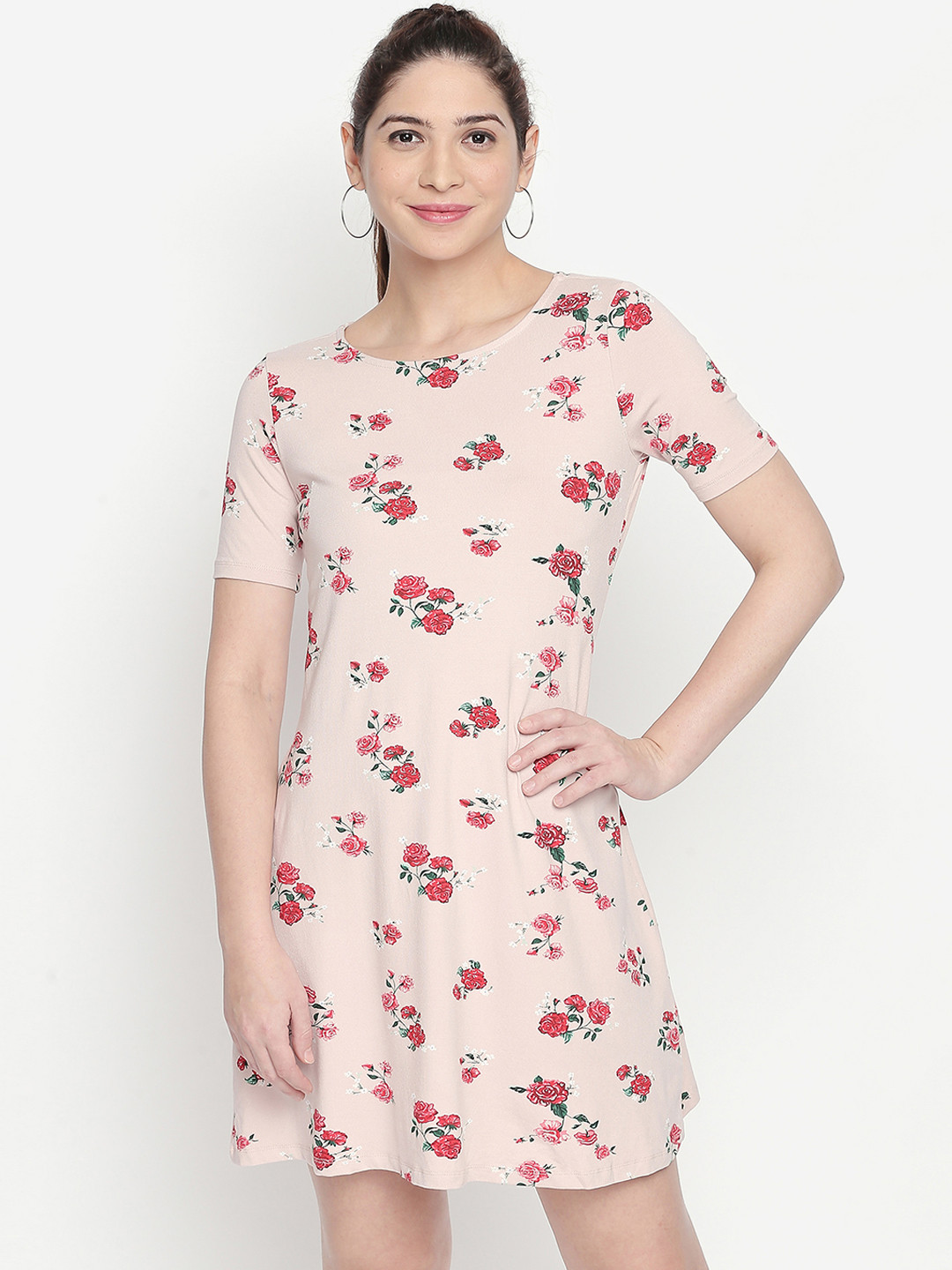 

Honey by Pantaloons Women Pink Floral Print A-Line Dress