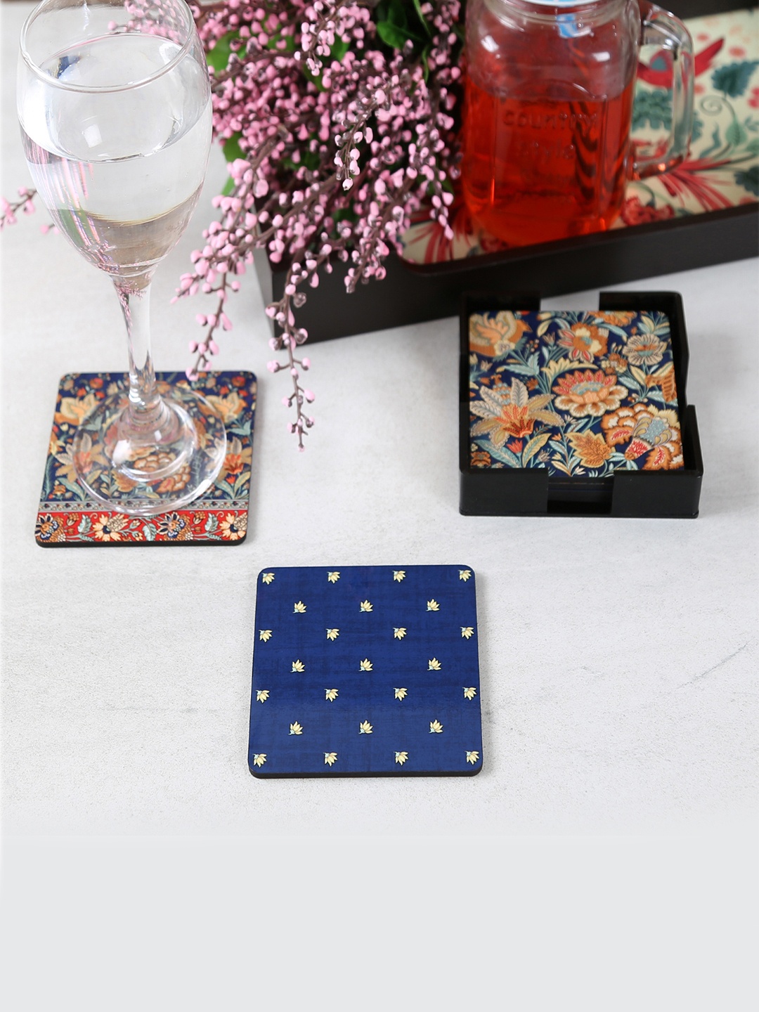 

Reinvention Factory Set of 6 Multicoloured Printed Coasters, Multi