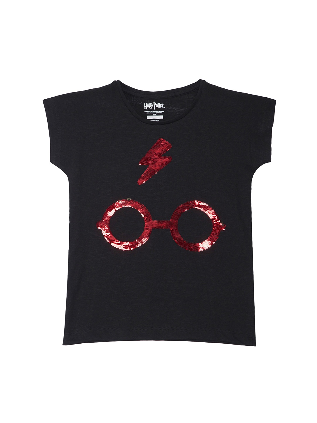 

Kids Ville Harry Potter featured Black Tshirt for Girls