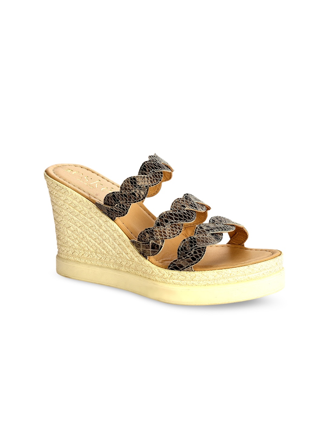

Eske Women Grey Printed Leather Sandals