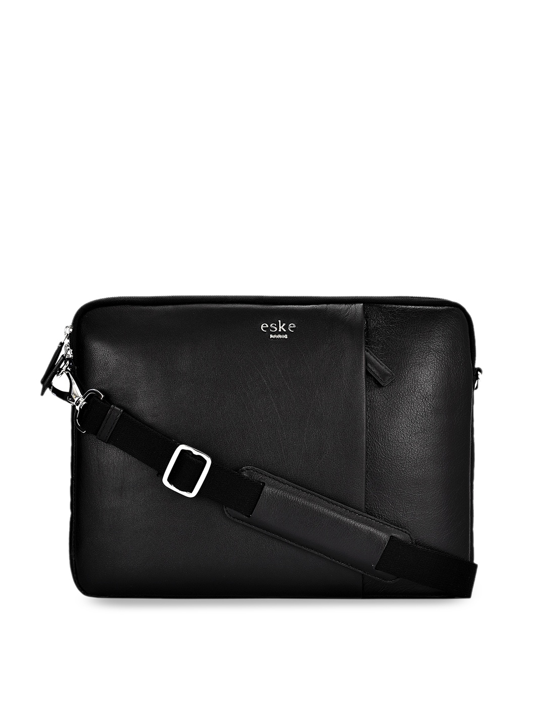 

Eske Men Black Solid Leather Laptop Sleeve