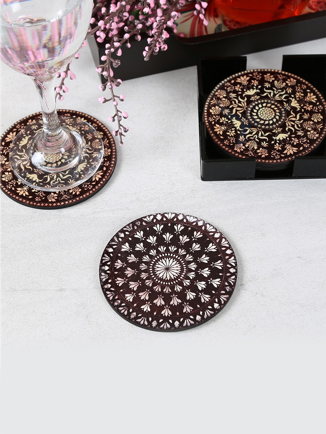 

Reinvention Factory Set of 6 Black Printed Coasters