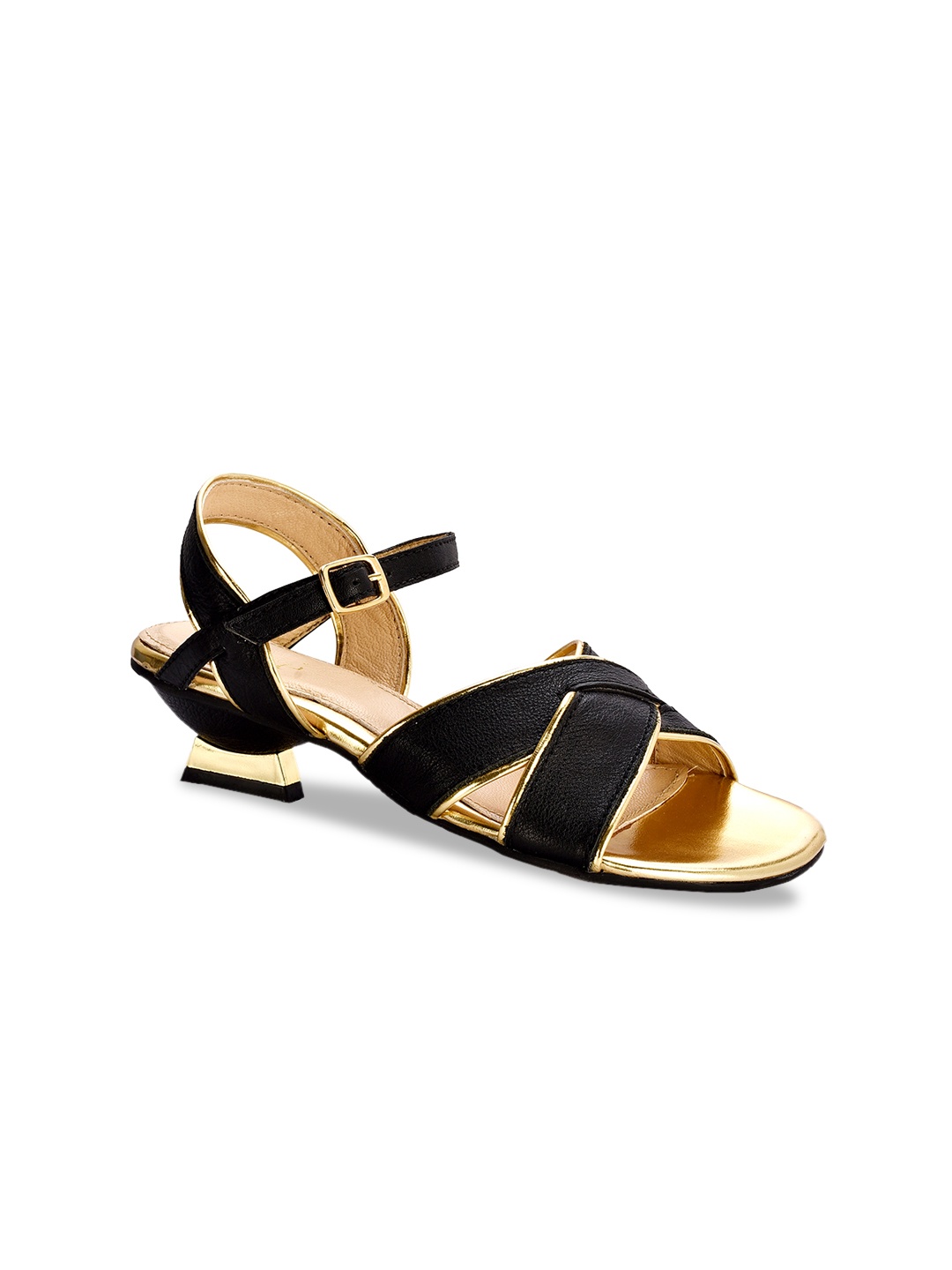 

Eske Women Black Solid Leather Sandals