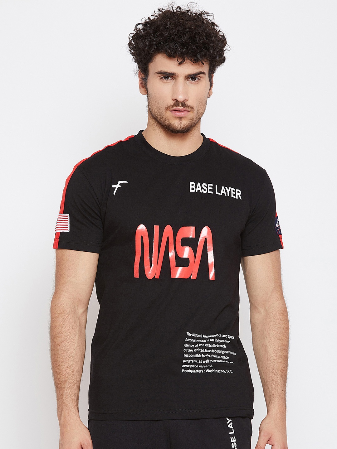 

FUGAZEE Men Black Printed Round Neck T-shirt