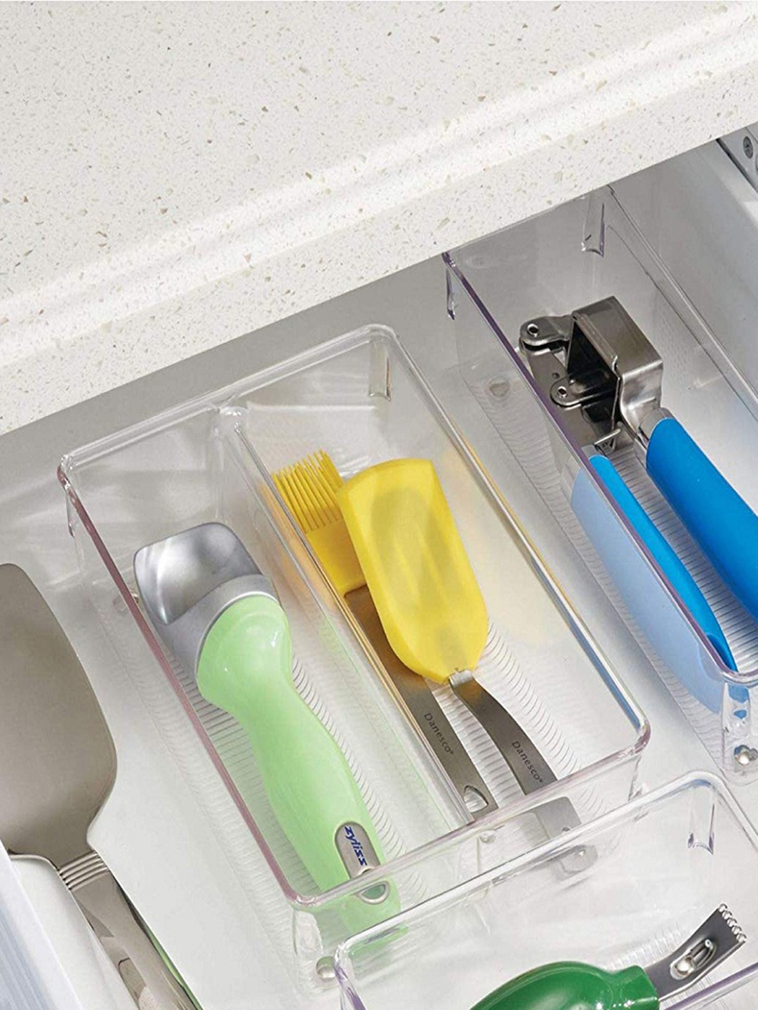 

INTERDESIGN Transparent Solid Drawer Organiser with 2 Partitions