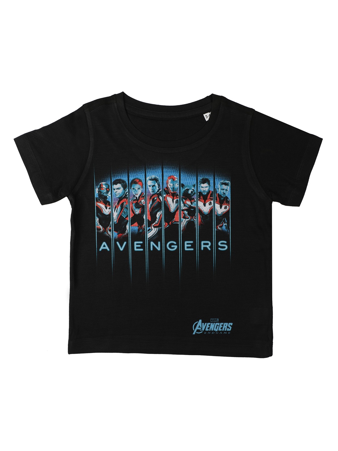 Marvel by Wear Your Mind Boys Black Printed Round Neck T-shirt