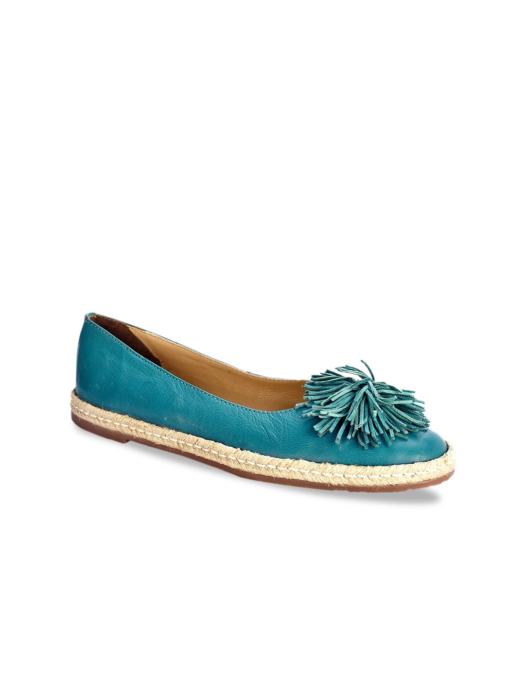 

Eske Women Blue Solid Leather Ballerinas