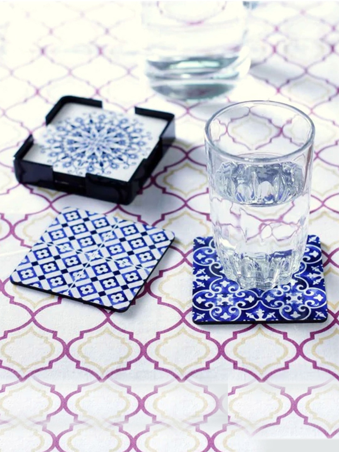 

Reinvention Factory Set of 6 Blue & White Printed Coasters