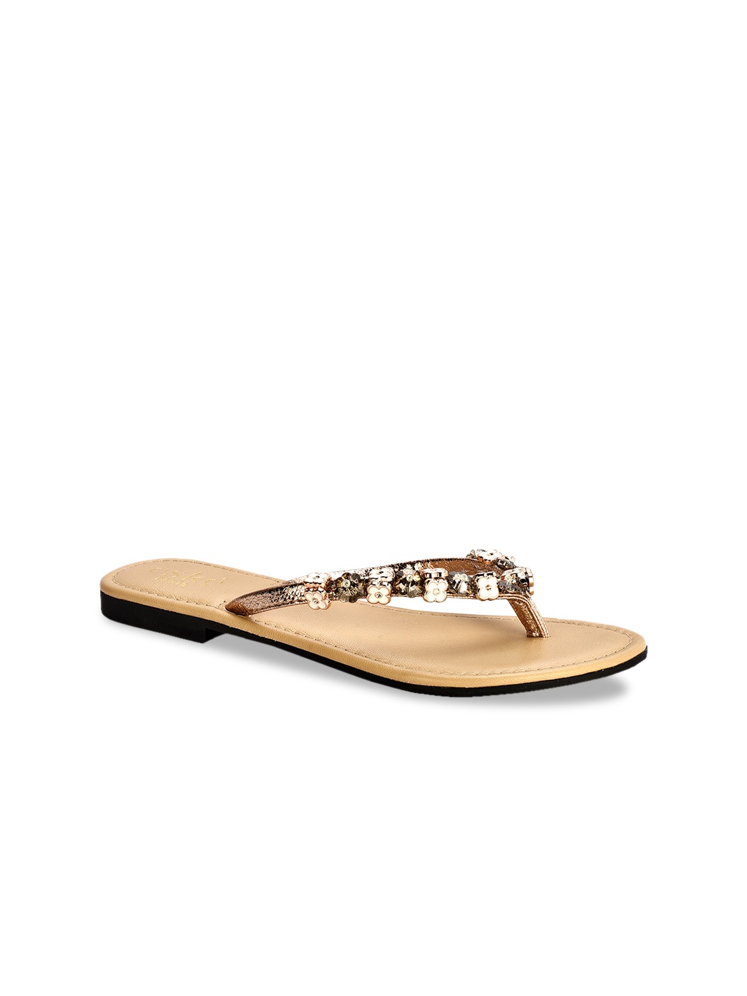 

Eske Women Brown Solid Leather Open Toe Flats