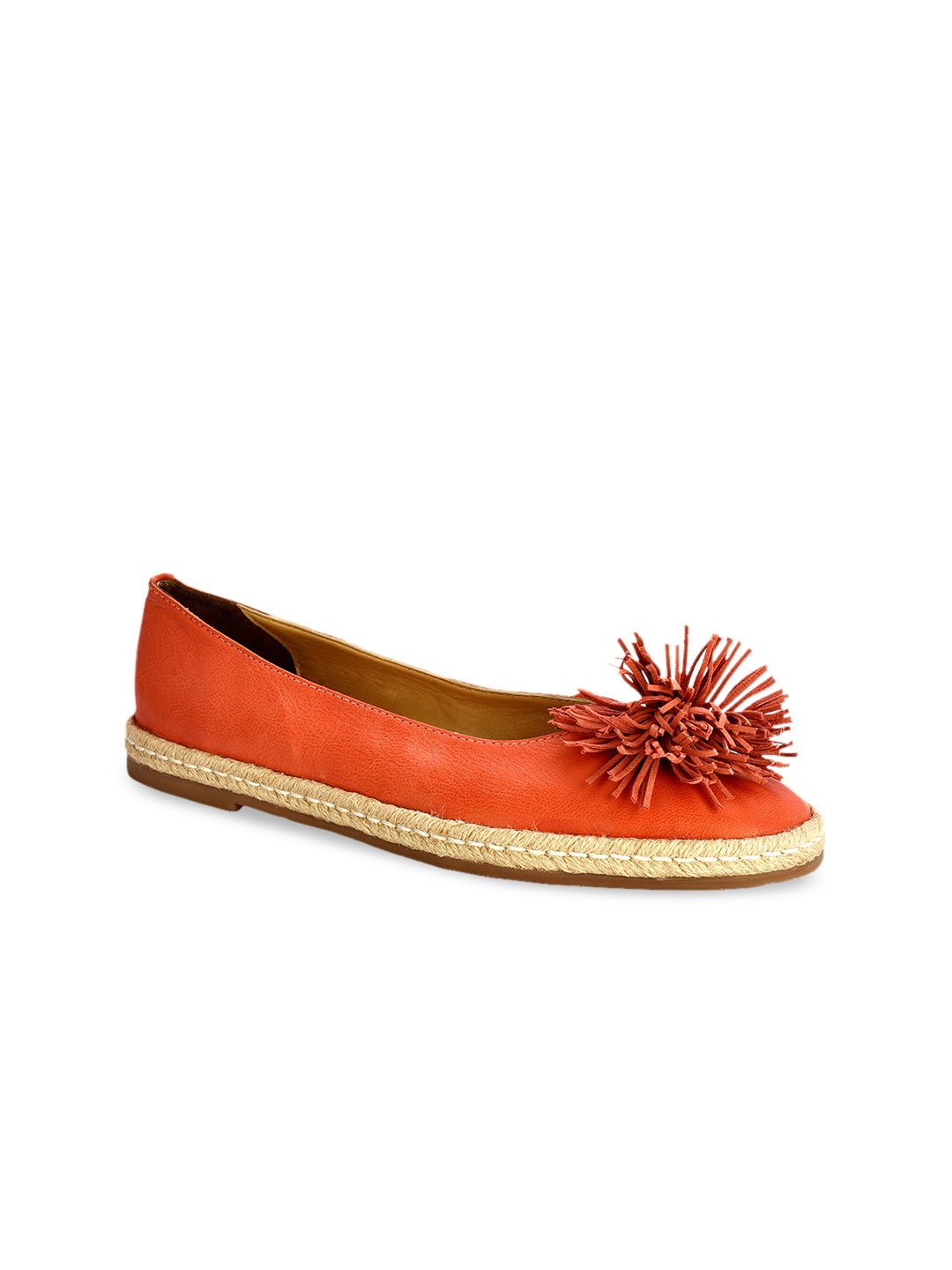 

Eske Women Orange Solid Leather Leather Ballerinas