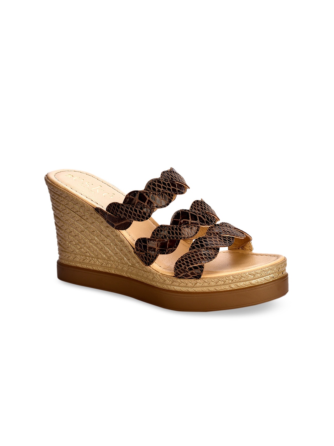 

Eske Women Brown Printed Leather Sandals