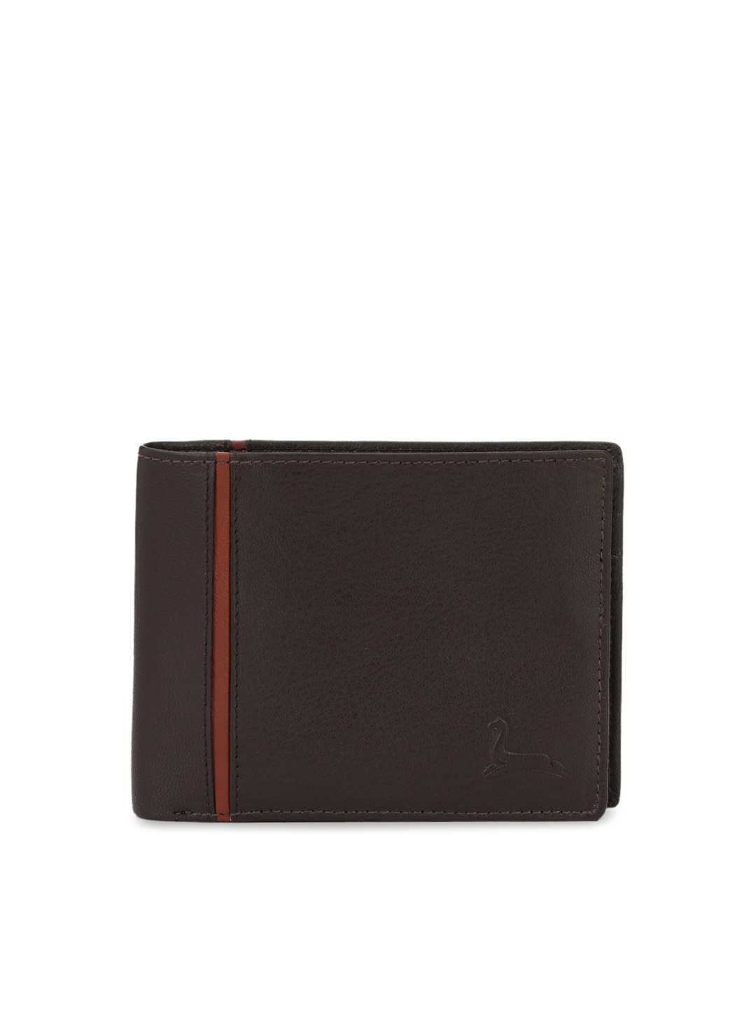 

Pacific Gold Men Brown Solid Two Fold Leather Wallet