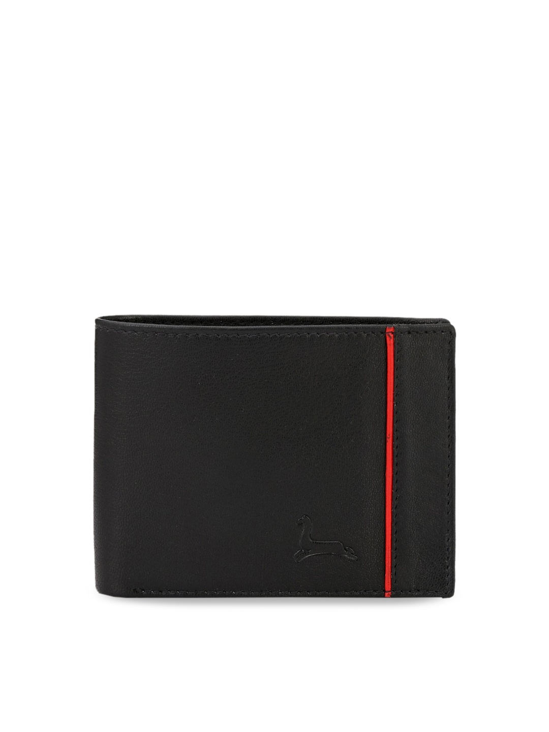 

Pacific Gold Men Black Solid Two Fold Leather Wallet