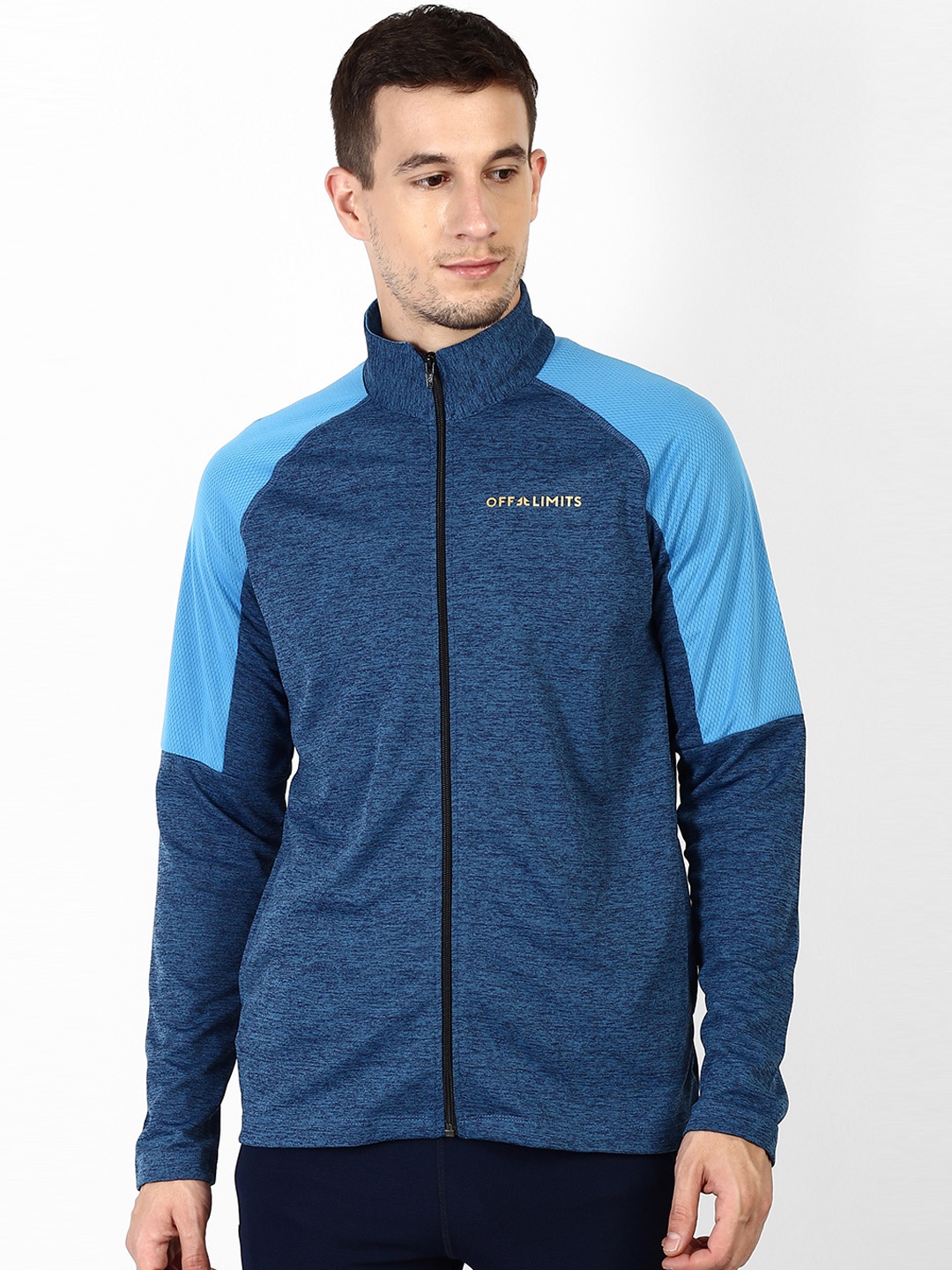 

OFF LIMITS Men Blue Colourblocked Lightweight Sporty Jacket
