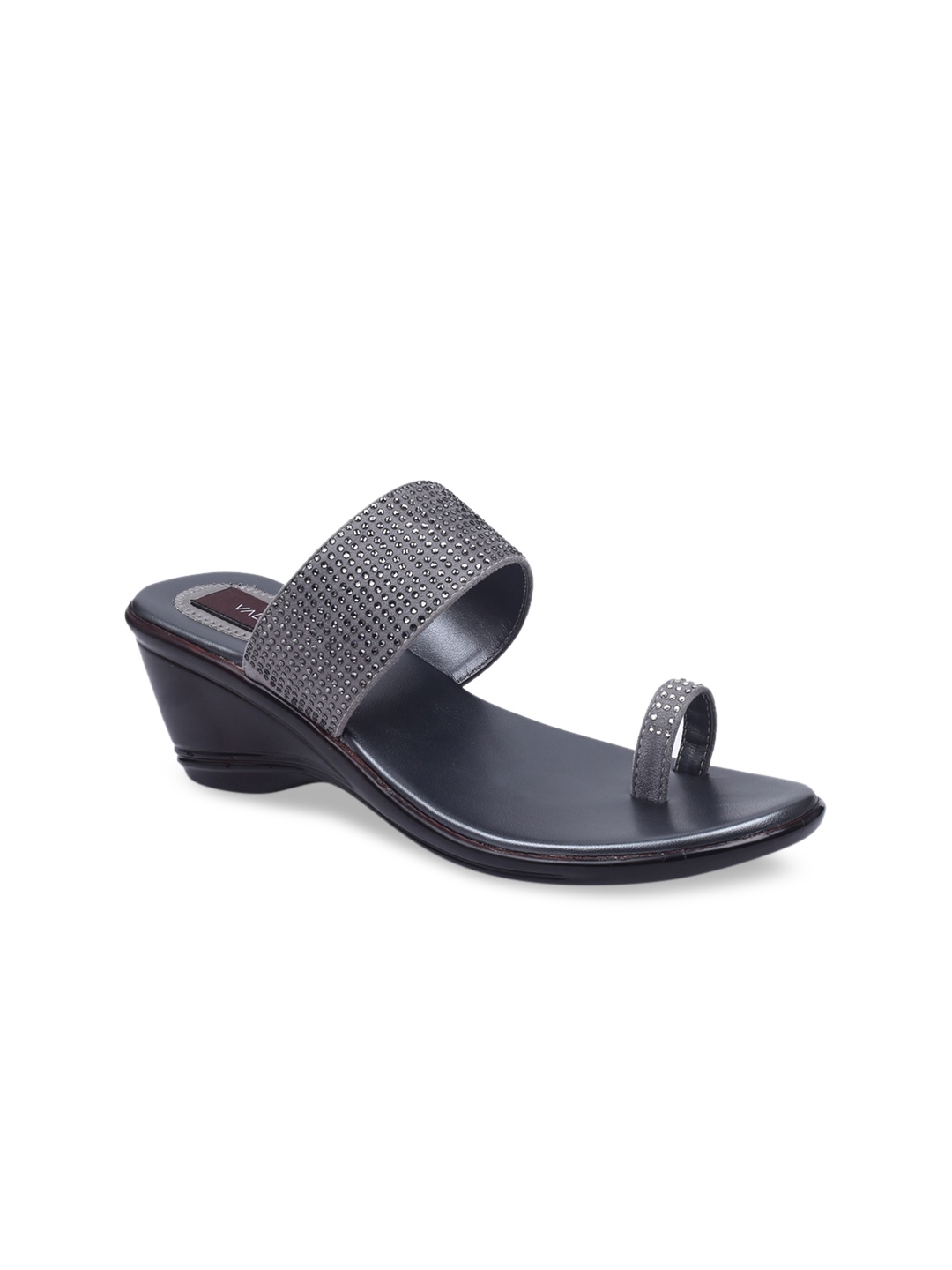 VALIOSAA Women Grey Solid Sandals