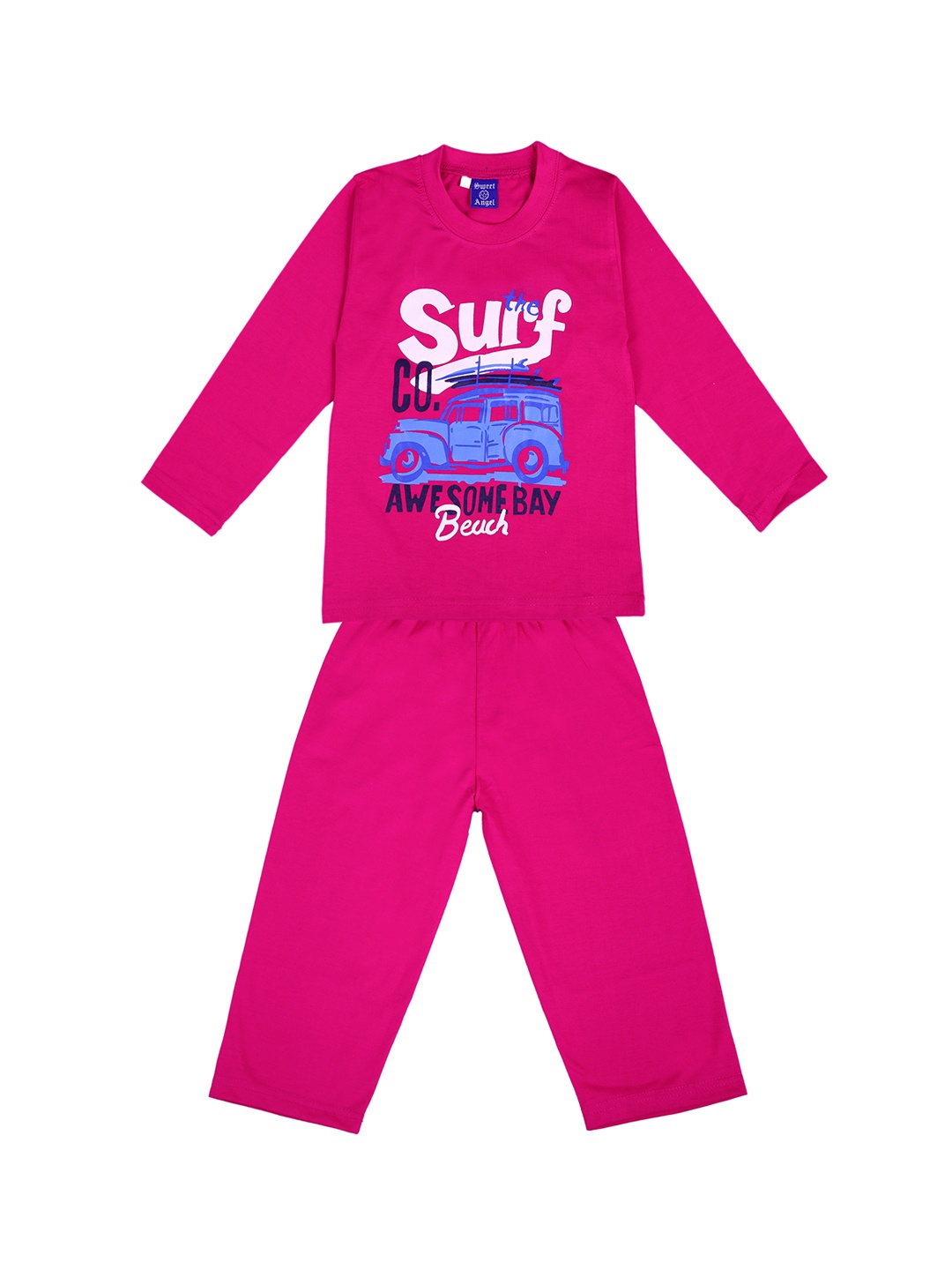 

SWEET ANGEL Unisex Pink Printed Night Suit 700279
