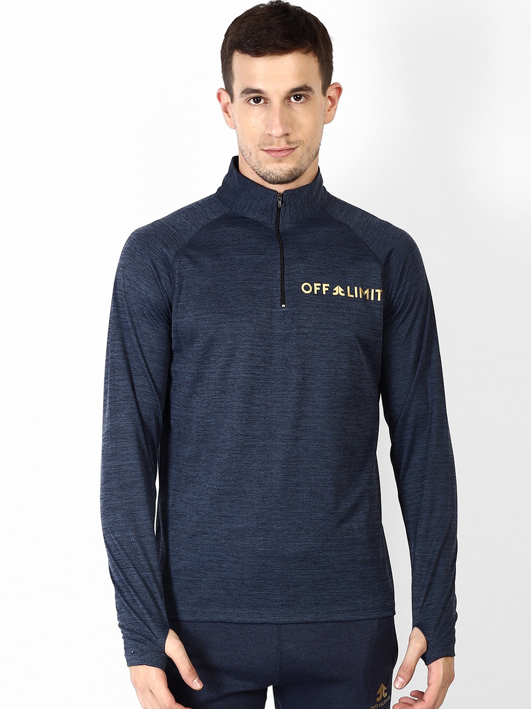 

OFF LIMITS Men Navy Blue Solid Lightweight Sporty Jacket