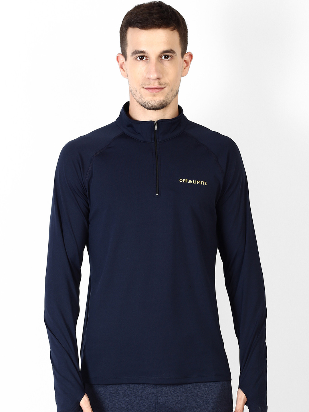 

OFF LIMITS Men Navy Blue Solid Lightweight Sporty Jacket