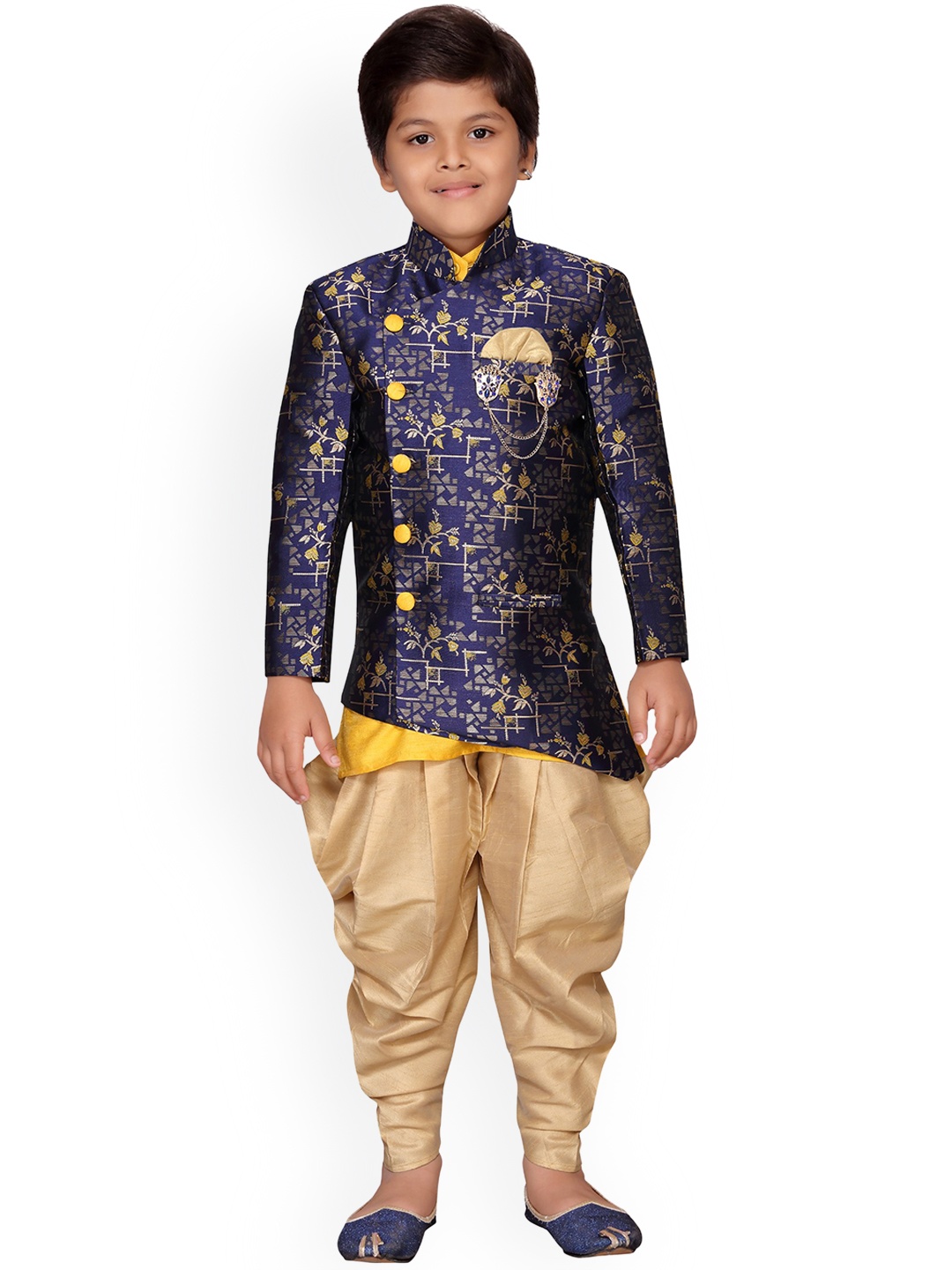 

Aj DEZInES Boys Blue Sherwani Set