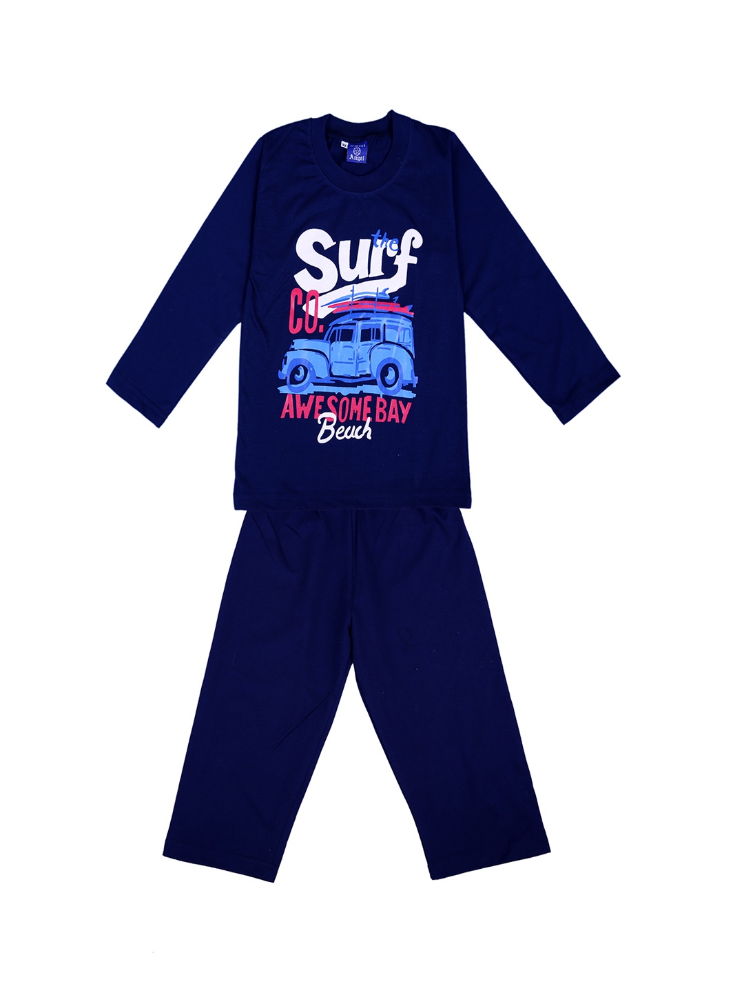 

SWEET ANGEL Kids Navy Blue Printed Night Suit 700275