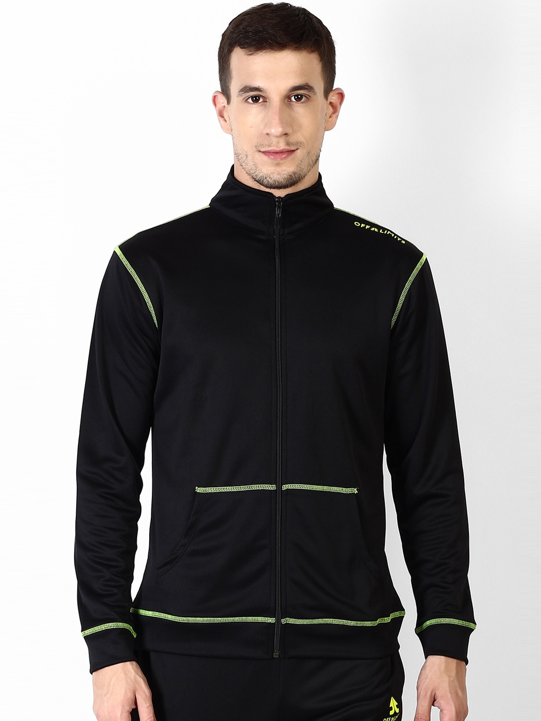 

OFF LIMITS Men Black Solid Lightweight Sporty Jacket