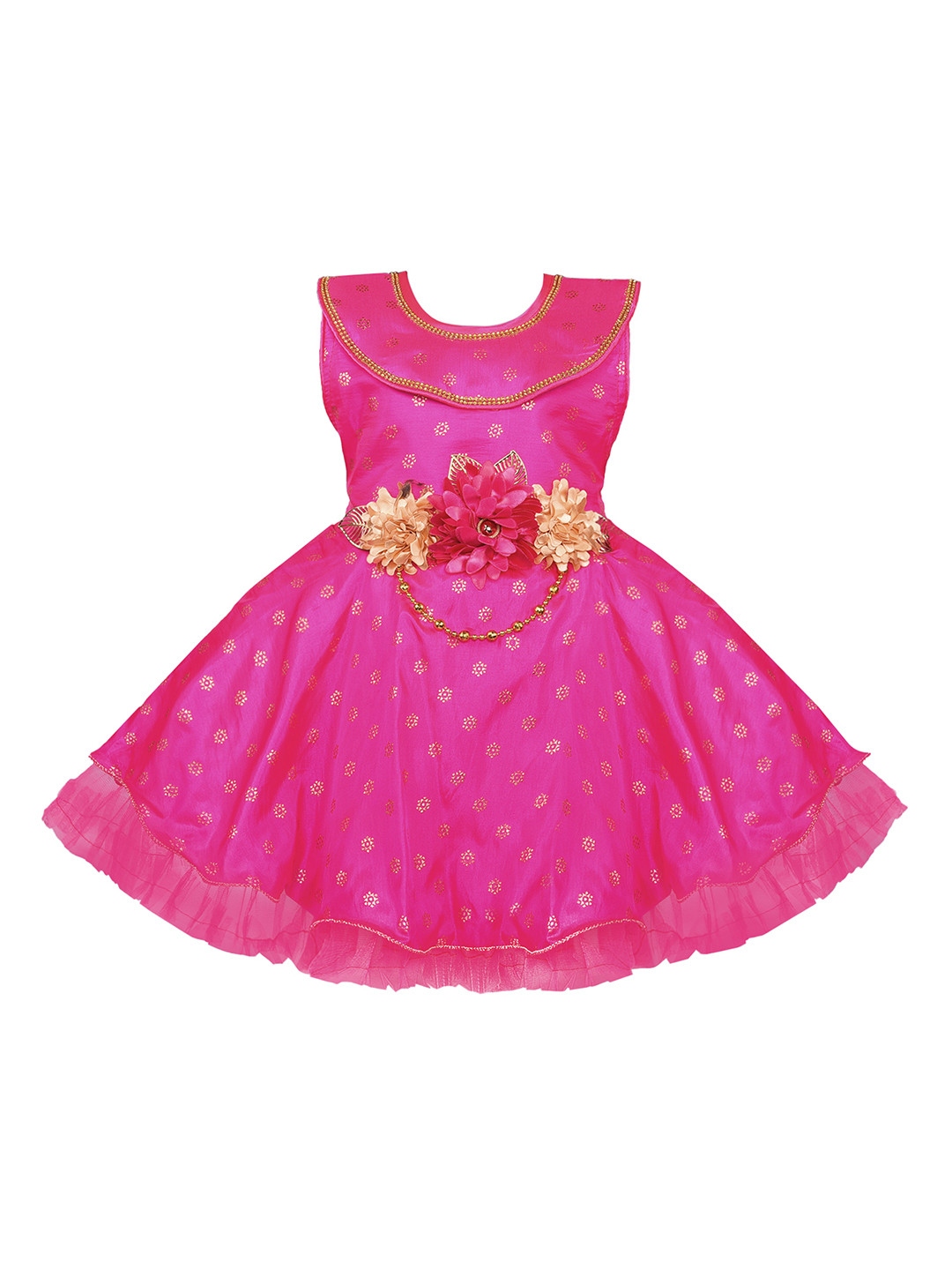 

Wish Karo Girls Pink Printed Fit and Flare Dress