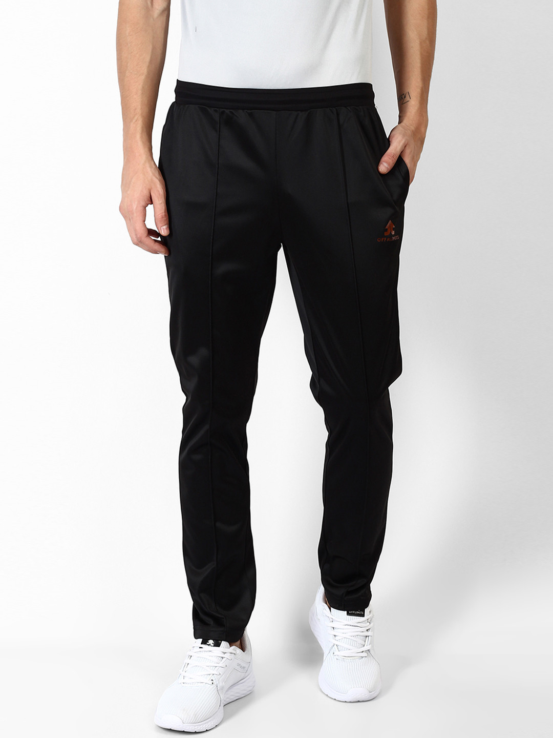 

OFF LIMITS Men Black Solid Straight-Fit Trackpant