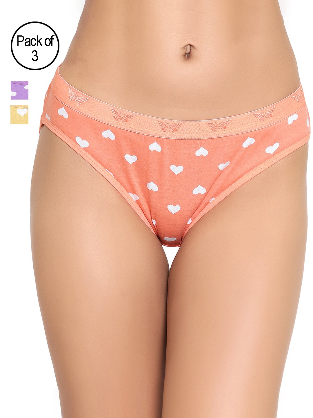 

Masha Women Pack of 3 Printed Basic Briefs PT3PC-111, Yellow