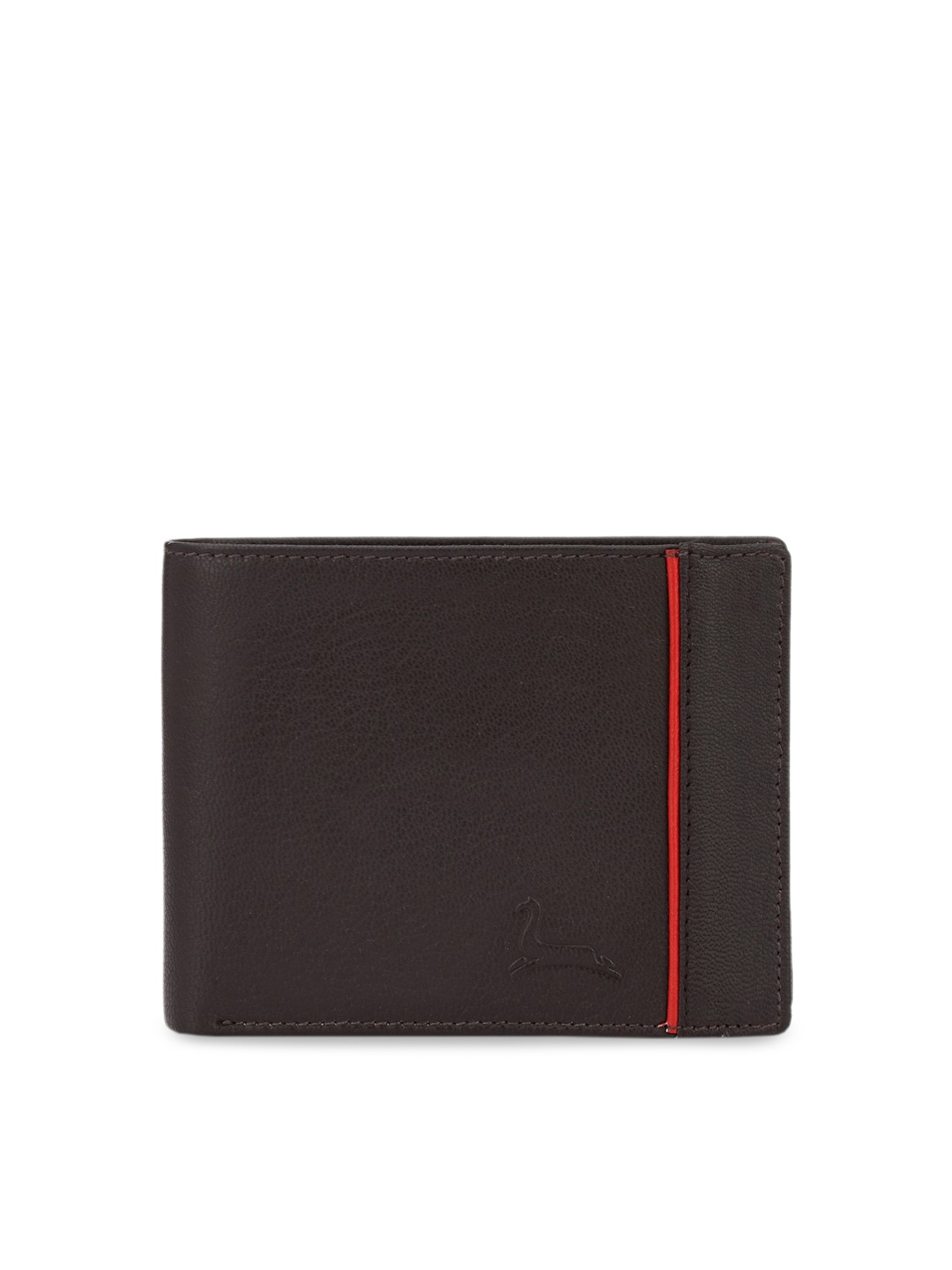 

Pacific Gold Men Brown Solid Two Fold Leather Wallet