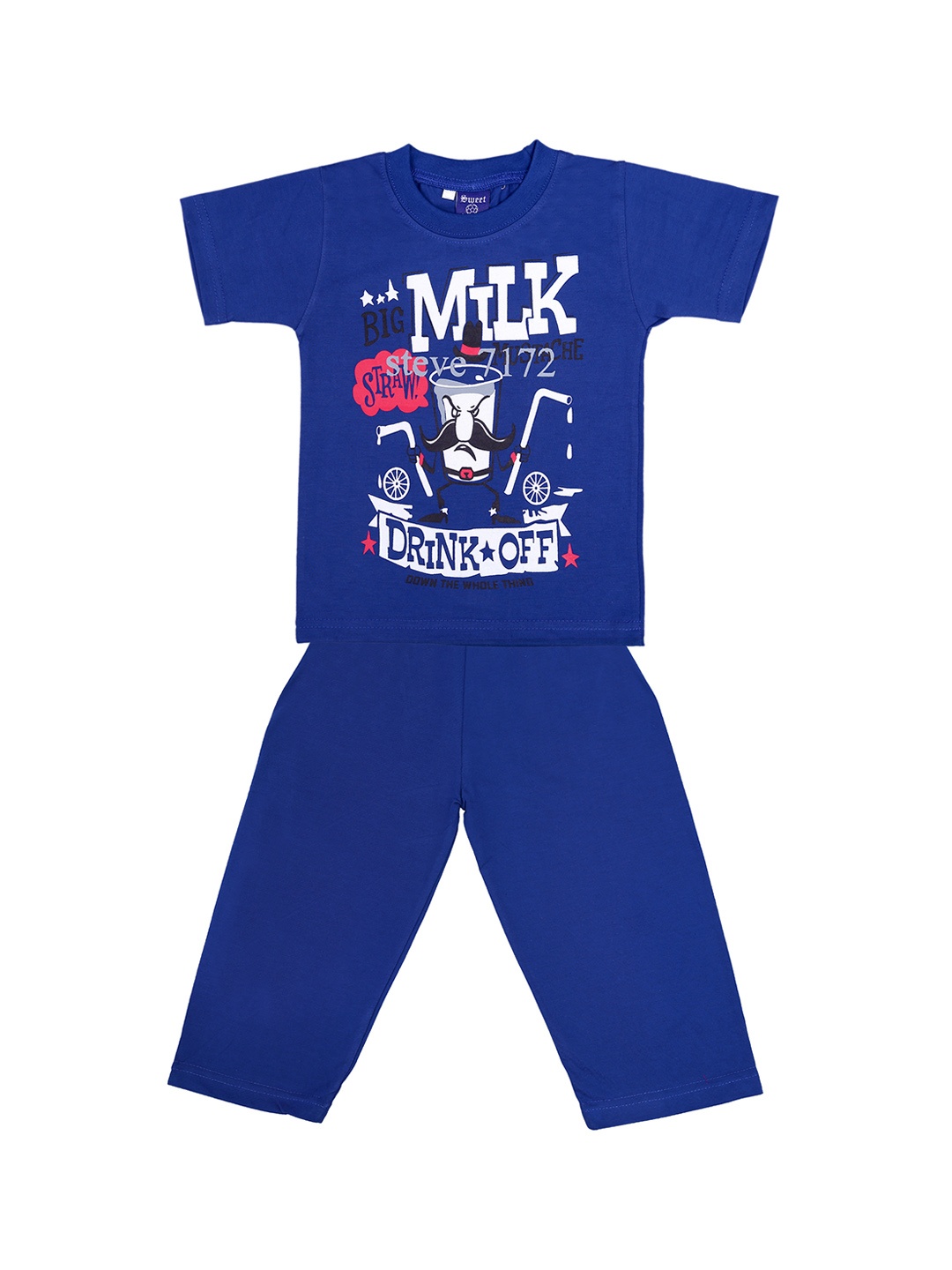 

SWEET ANGEL Kids Blue Printed Night suit 700304