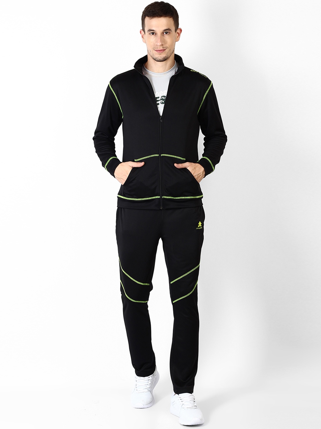 

OFF LIMITS Men Black Solid Tracksuit