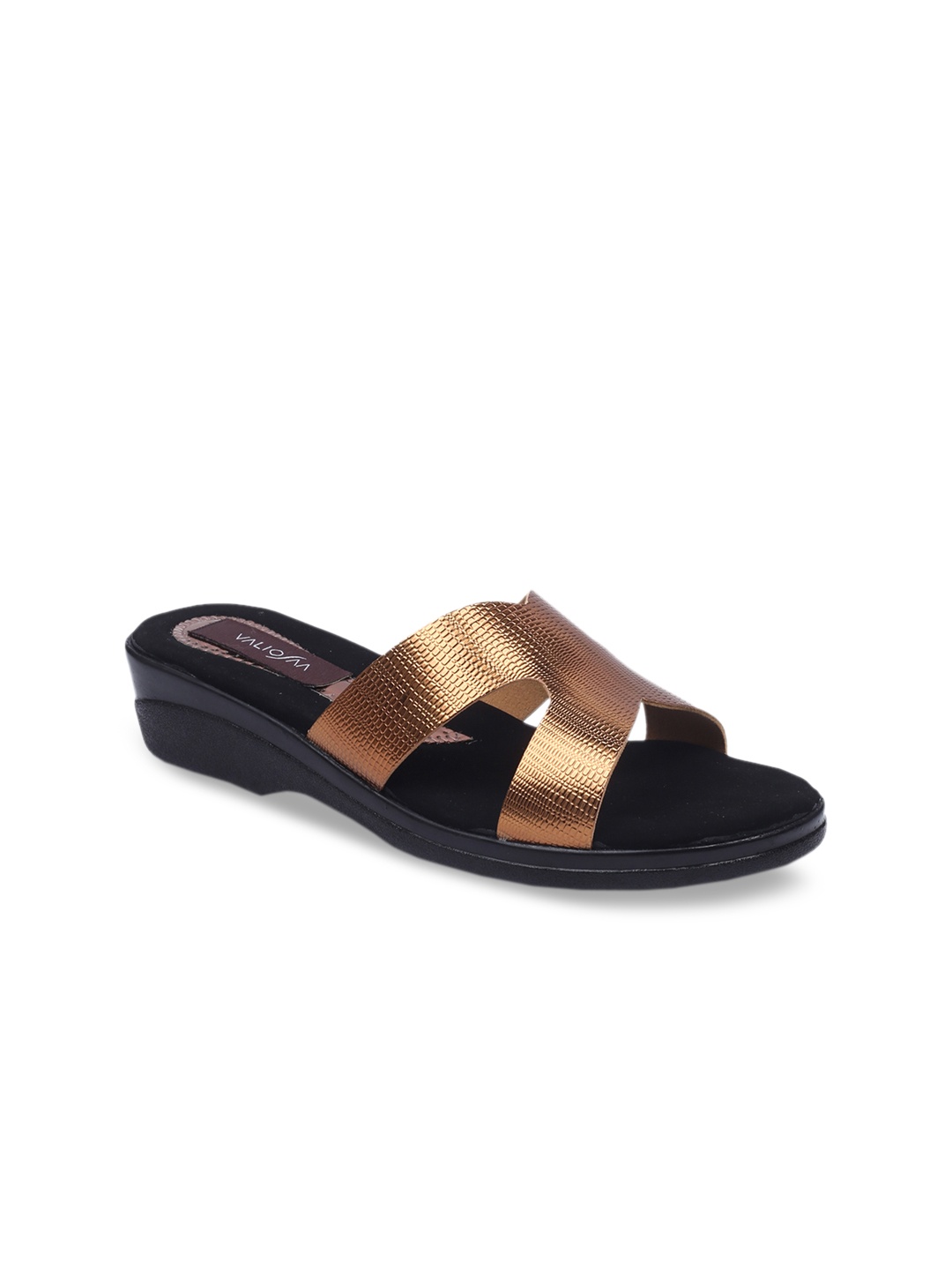 

VALIOSAA Women Copper-Toned Solid Sandals