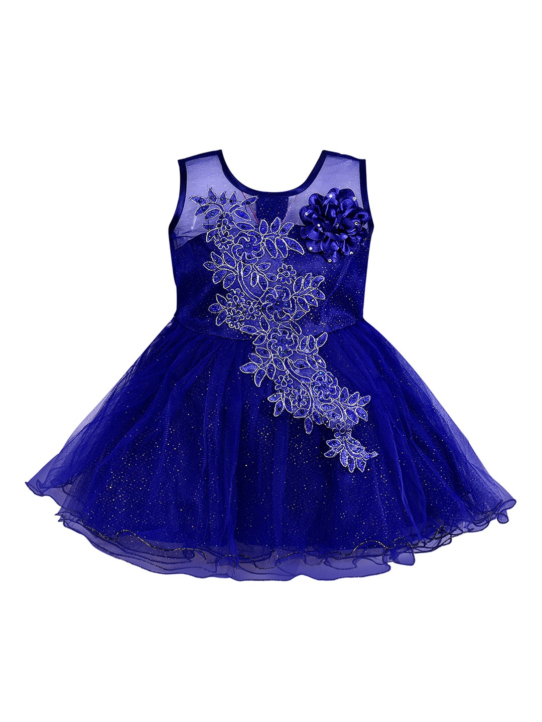 

Wish Karo Girls Blue Embellished Fit and Flare Dress