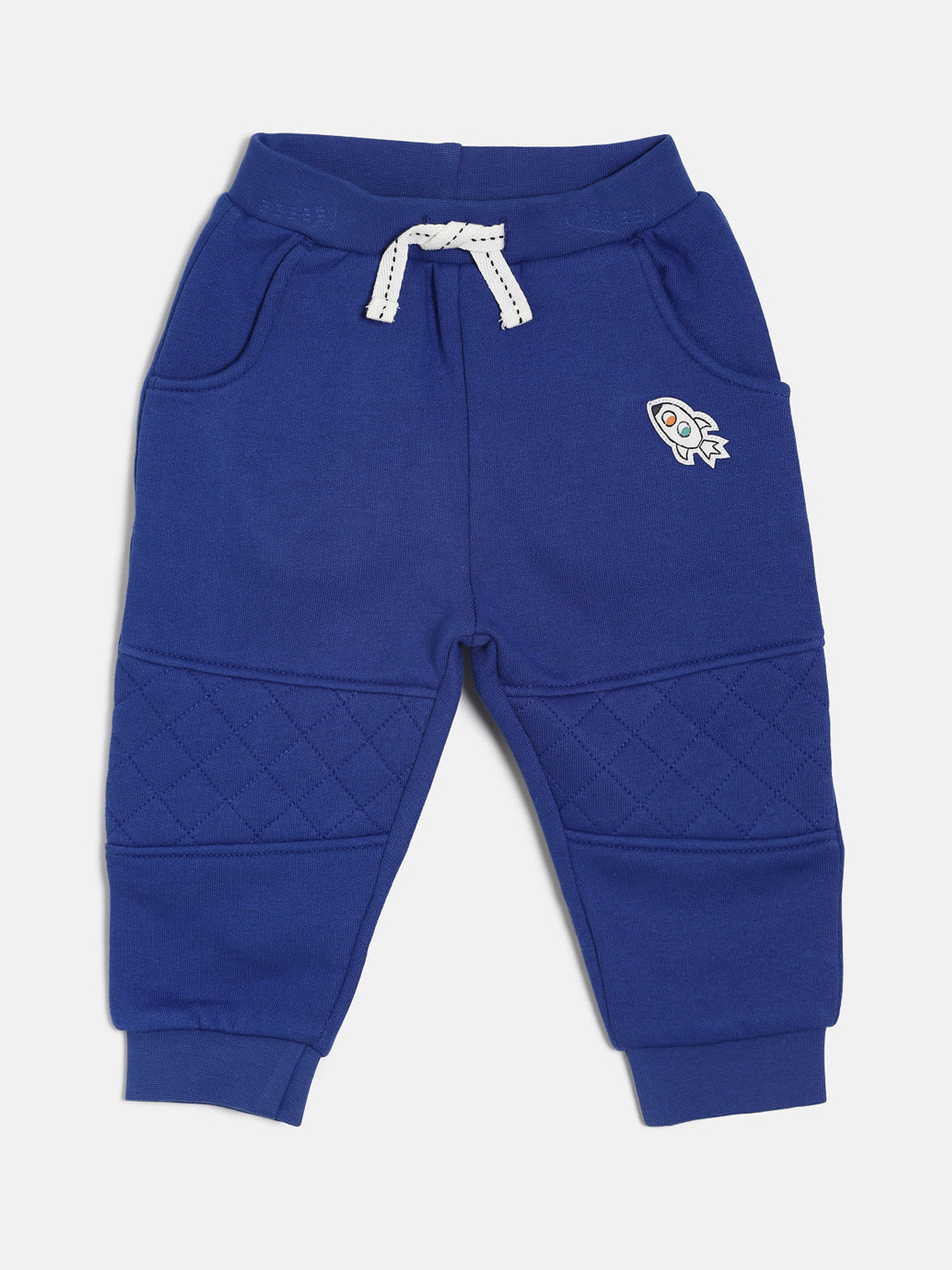 

MINI KLUB Boys Blue Solid Slim-Fit Joggers