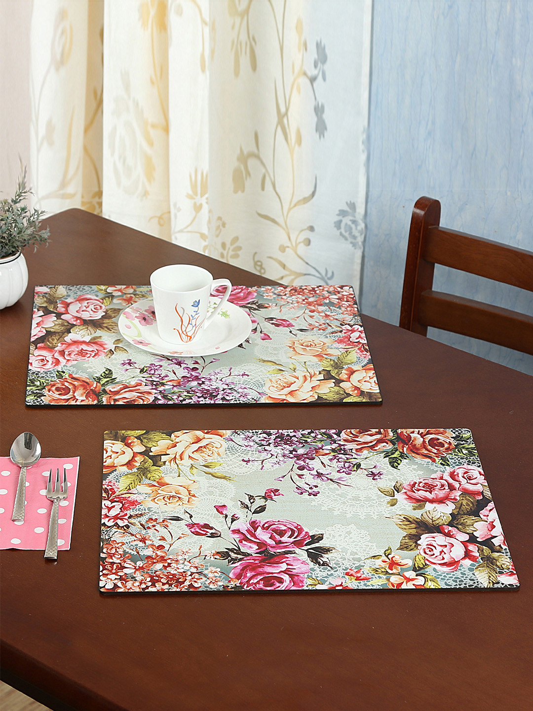

Reinvention Factory Set of 6 Multicoloured Printed Table Placemats, Multi