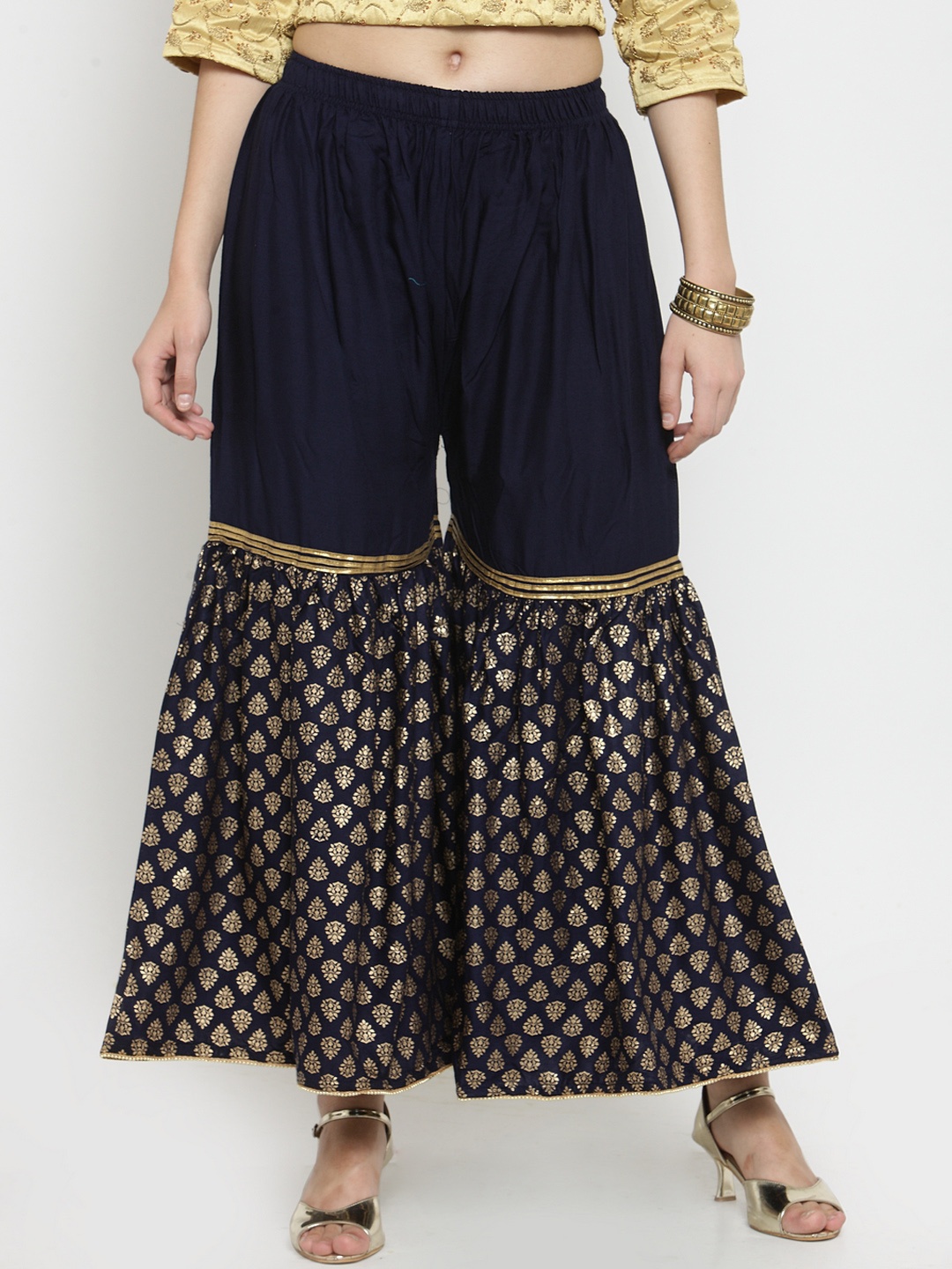 

Clora Creation Women Navy Blue Flared Printed Palazzos