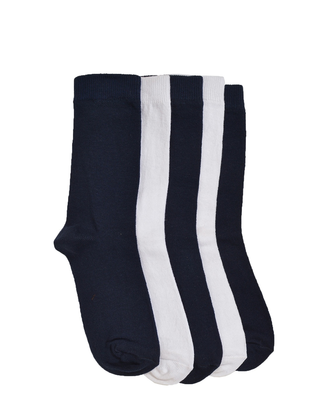 

MARC Kids Pack of 5 Navy Blue & White Solid Above Ankle-Length Socks