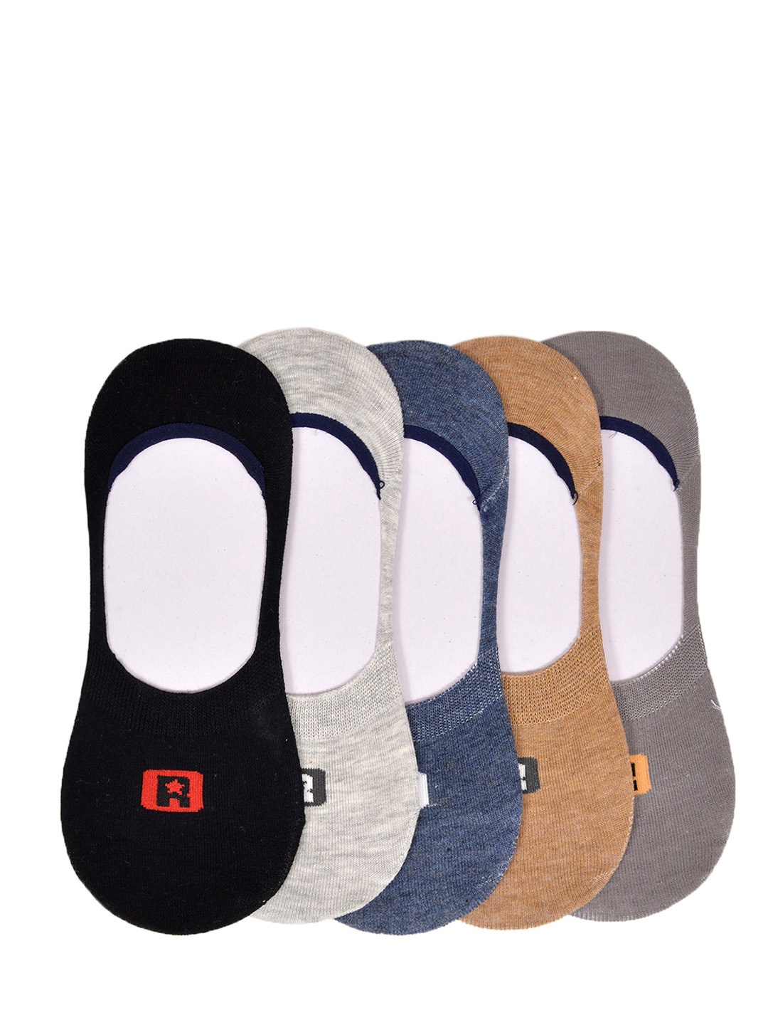 

MARC Men Pack of 5 Solid Shoe Liners, Multi