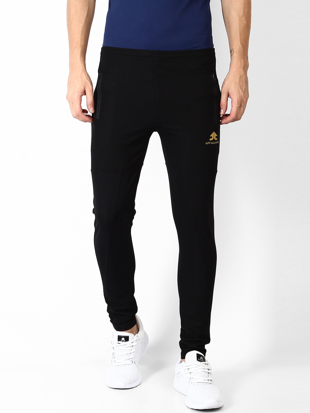 

OFF LIMITS Men Black Solid Straight-Fit Trackpants
