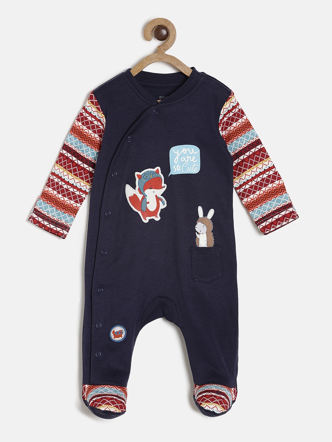 

MINI KLUB Boys Navy Blue & Red Printed Sleepsuit 93IEBSL335