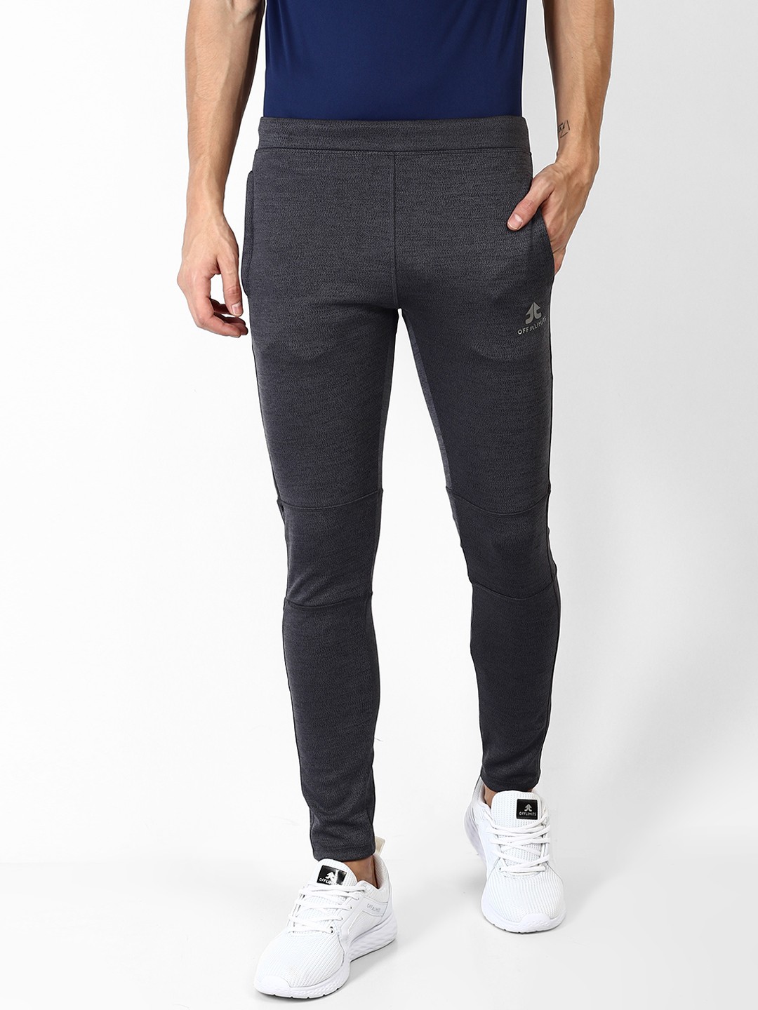 

OFF LIMITS Men Grey Solid Straight-Fit Trackpants